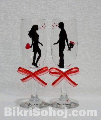 Romantic Couple Wine glass